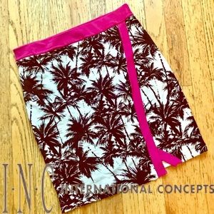 NWOT | INC | Black & White Pencil Skirt w Pink